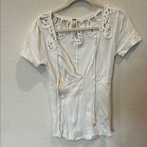 Elegant White Lace Detail Top